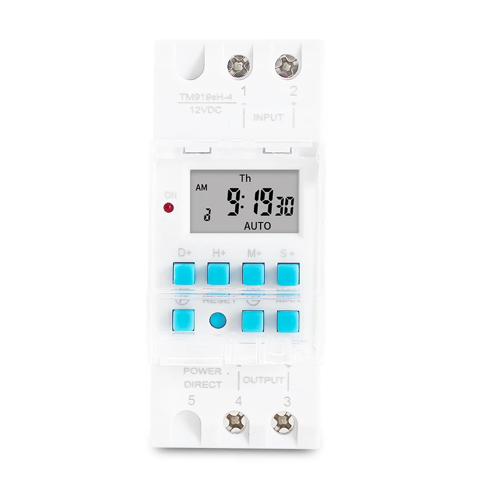 1 Second Interval 7 Days Programmable Timer Switch Household Usage HD LCD Display Time Relay Din Rail Module Controller 12V