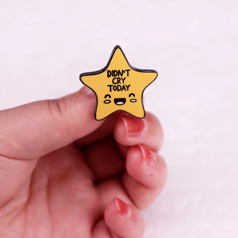 دبابيس المينا للصحة العقلية والقلق والاكتئاب ، دبابيس للأصدقاء ، هدية للأصدقاء ، نبذل قصارى جهدي لا تبكي اليوم