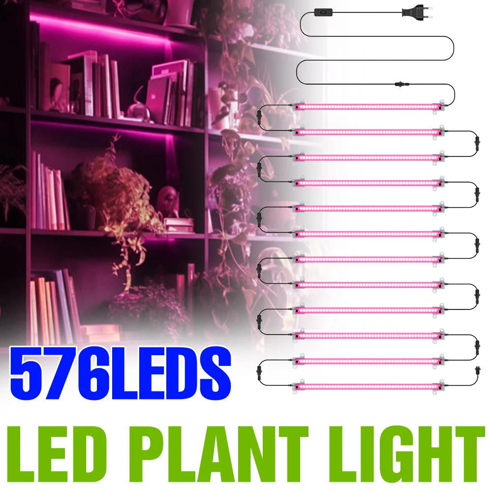

Светодиодная лампа полного спектра для выращивания растений в помещении, 220В, для теплиц и гроубоксов, УФ/ИК, для гидропоники, рассады и овощей