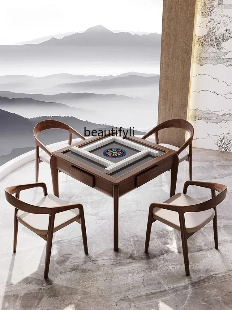 Q181  Mahjong Machine Automatic Dining Table Dual-Purpose in One Solid Wood Mahjong Table Chinese Luxury Bass Machine
