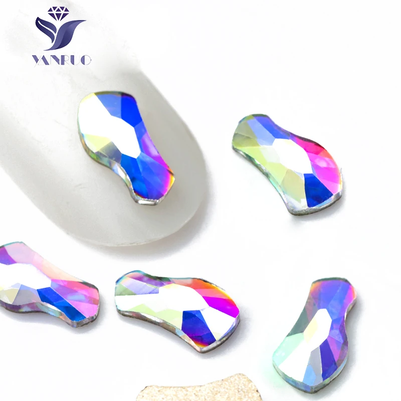 

YanRuo 4x8mm Contour Shaped Flatback Diamond Crsfts Jewelry Accessories Glass Rhinestones DIY Design Nail Art Decorations Strass