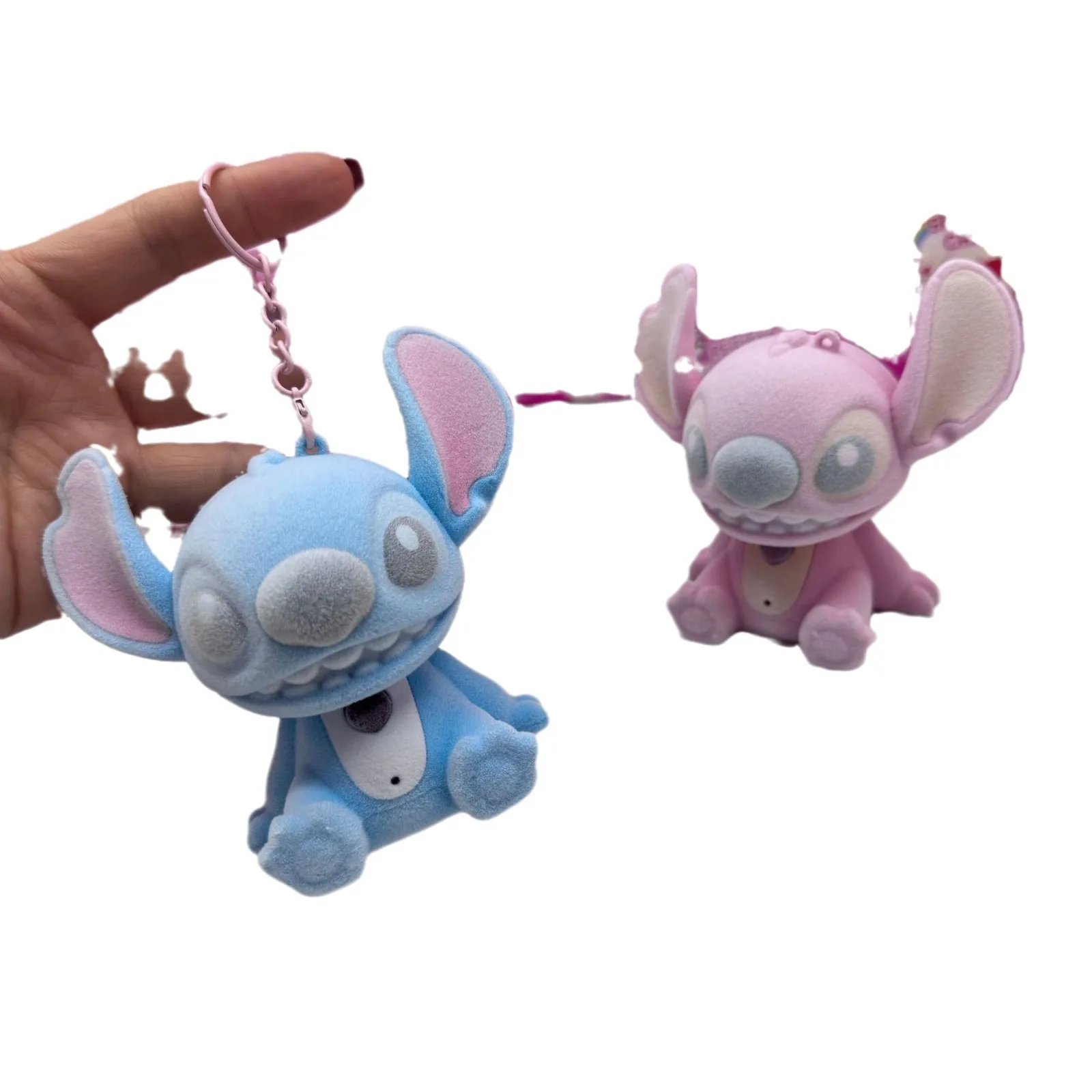 Disney COCCOLOTTI Stitch & Angel Keychain Pendant Figure Blind Box Audio Recording Luminous Plush Doll Mystery Box Gift for Kids