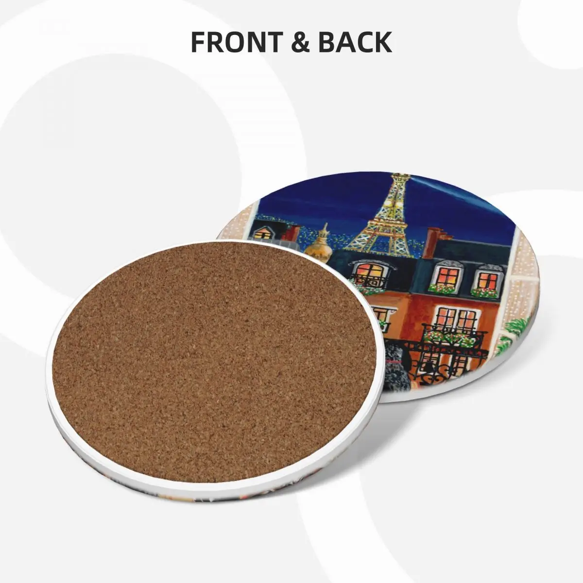 Paris by night (Please read my own description before you buy a product) Ceramic Coasters (Set of 4) cup holder Coasters