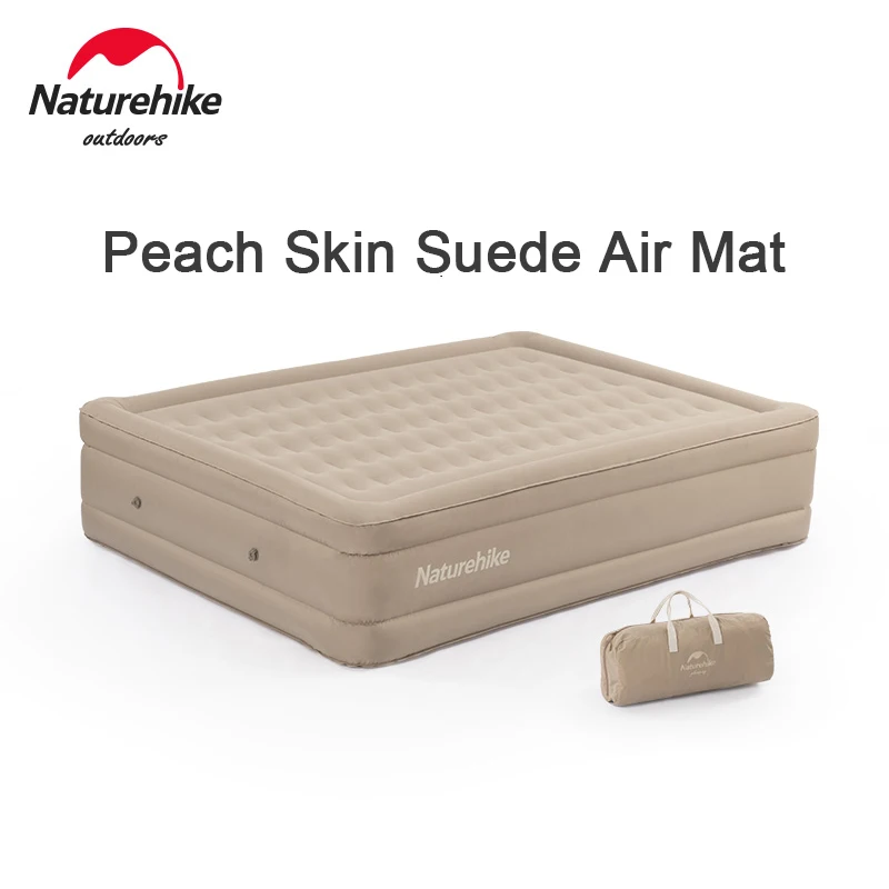 Naturehike Outdoor Inflatable Bed Camping Peach Skin Velvet Portable TPU 2-Person Heightening 45cm Inflatable Air Mattress