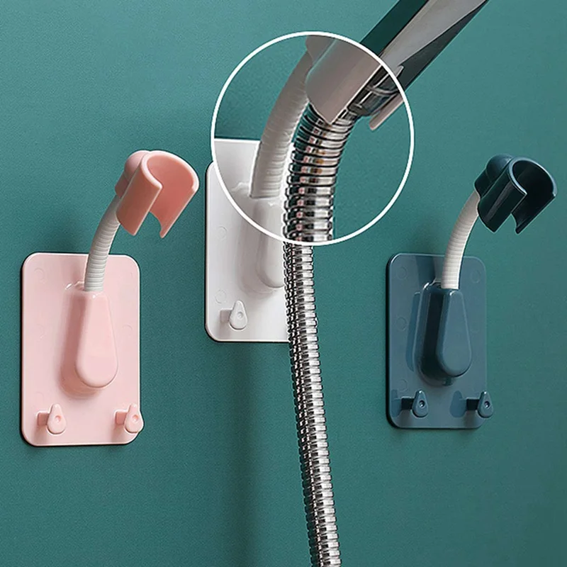 

Universal Adjustable Shower Bracket Holder Color Plastic Shower Head Stand Holder Wall-Sticky Bath Rack Batheroom Holder