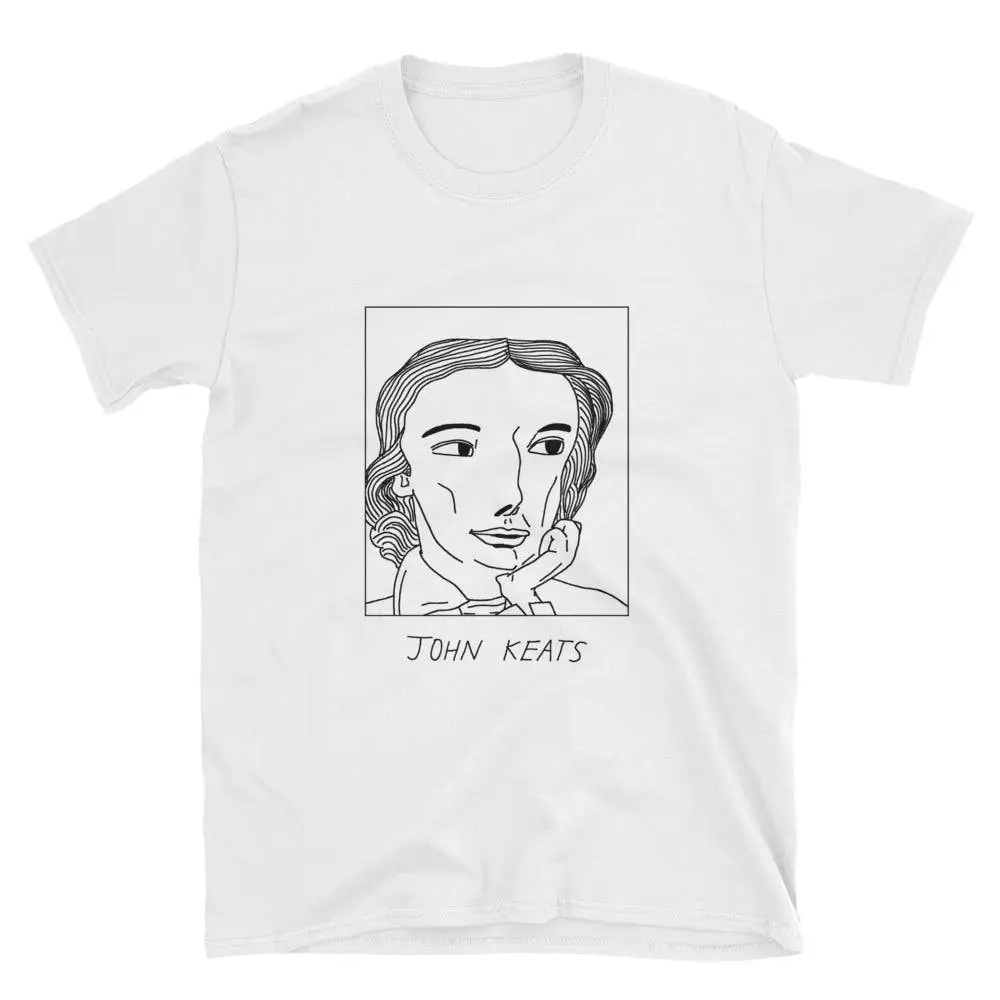 Badly Drawn Authors John Keats T Shirt FREE Worldwide Delivery