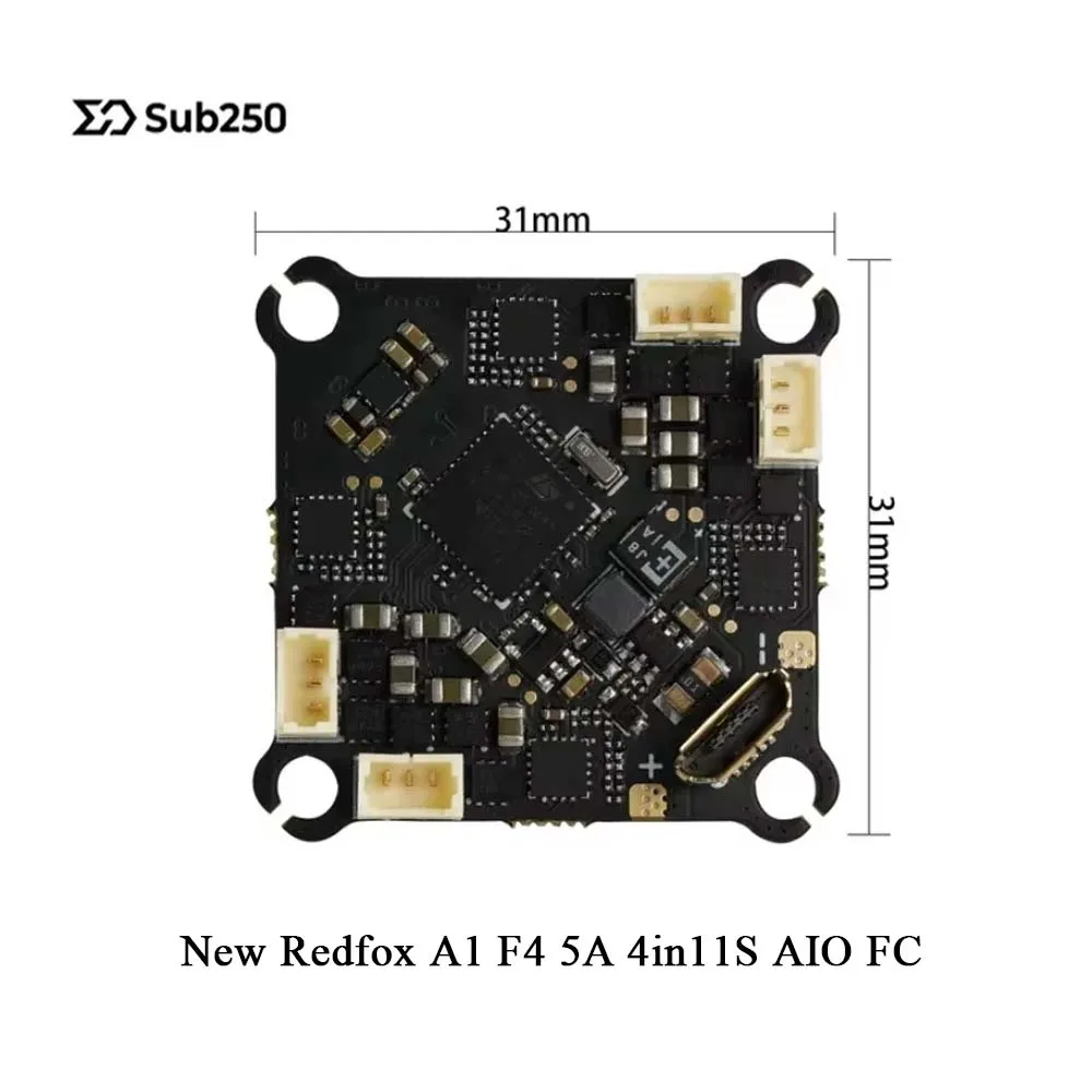 

Sub250 Redfox A1 F4 5A 4 в 1 1S Контроллер полета AIO ELRS 2.4G с усилителем мощности A30 для Whoopfly16/Nanofly16 и Nanofly20