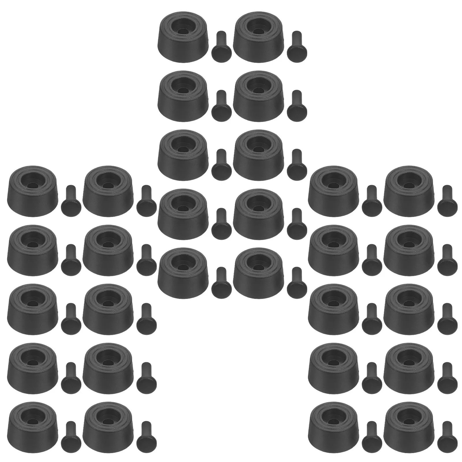 30Pcs Computer Case Feet Shock-Absorbing Push-in Pads Anti-Slip Anti-Vibration Pc Tower Feet Support Desktop Pads