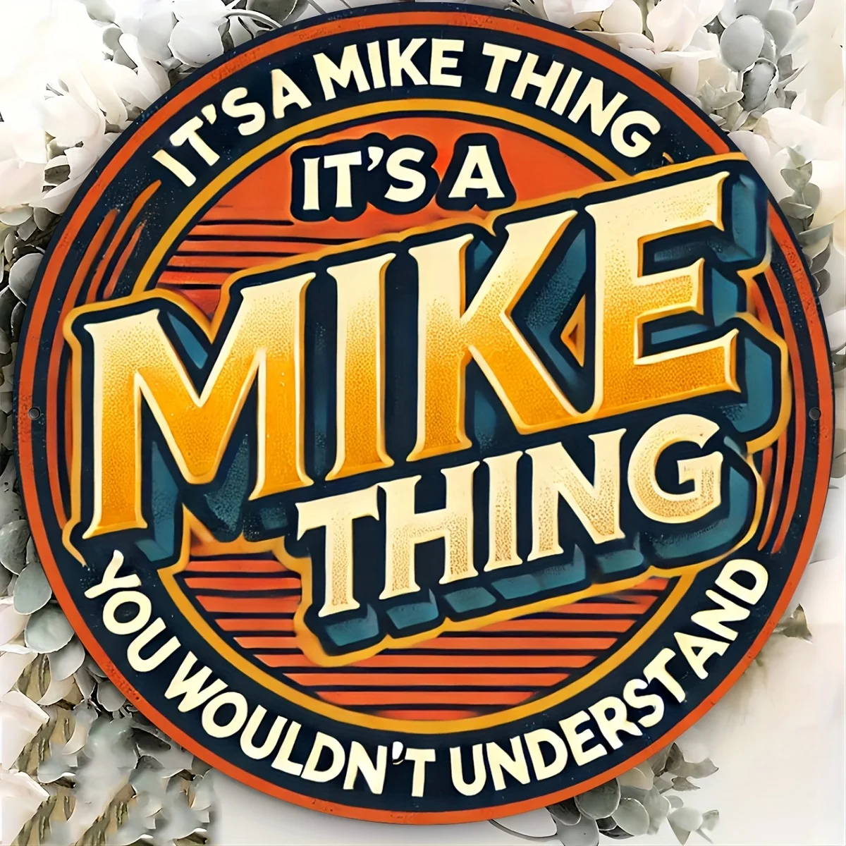 1 Stück Retro-Aluminium-Metallschild Wandkunst – „It's a Mike Thing“ – langlebig, einfach aufzuhängen, vielseitige Innen- und Außendekoration für Zuhause,