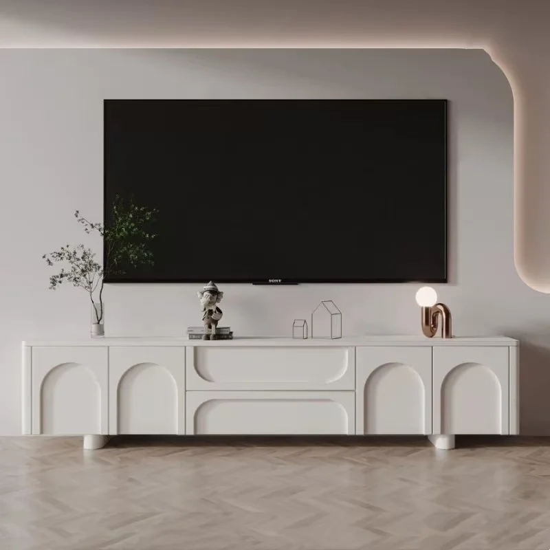 

&#French Cream Wind Mother Cloud Tv Stand Oval Wabi-Sabi Wind Small Living Room