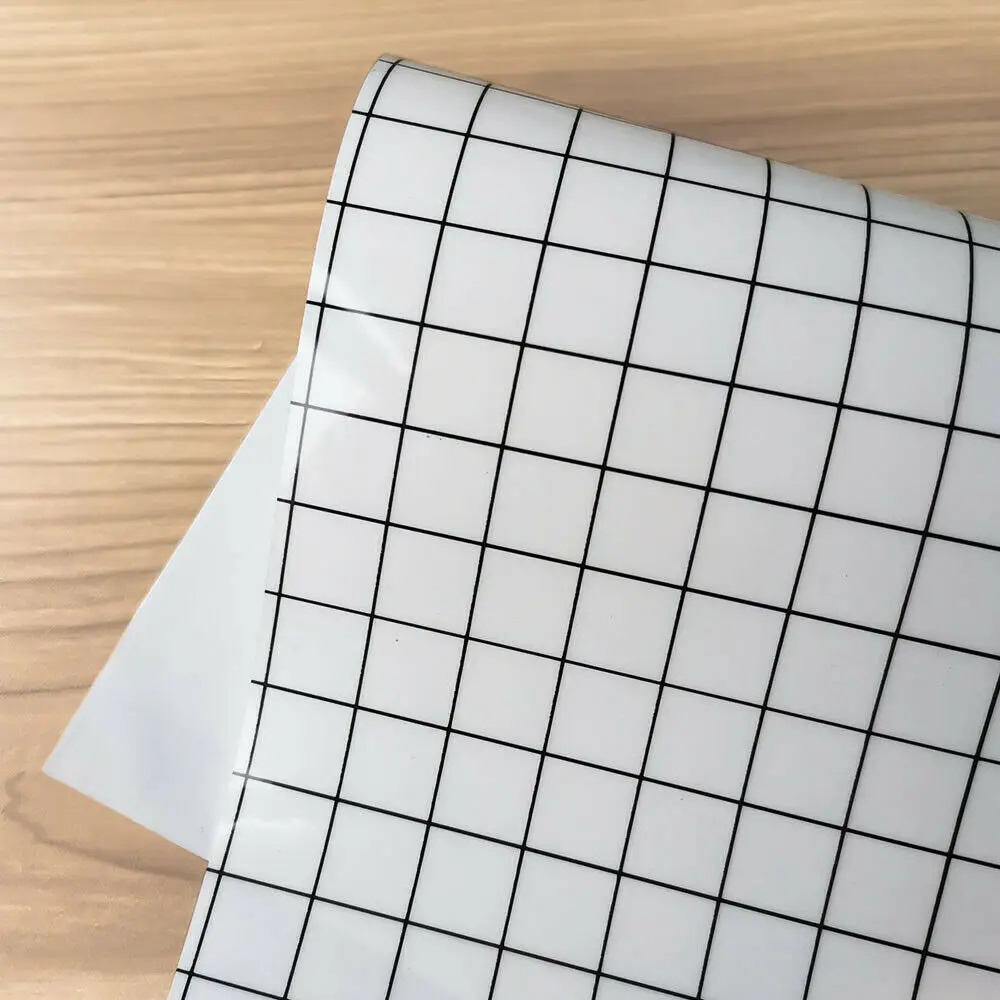 Adhesive Clear Transfer Paper Tape Sheet With Black Grid Lines High Viscosity Tack DIY cut Vinyl Decals to Glass Cups Decor