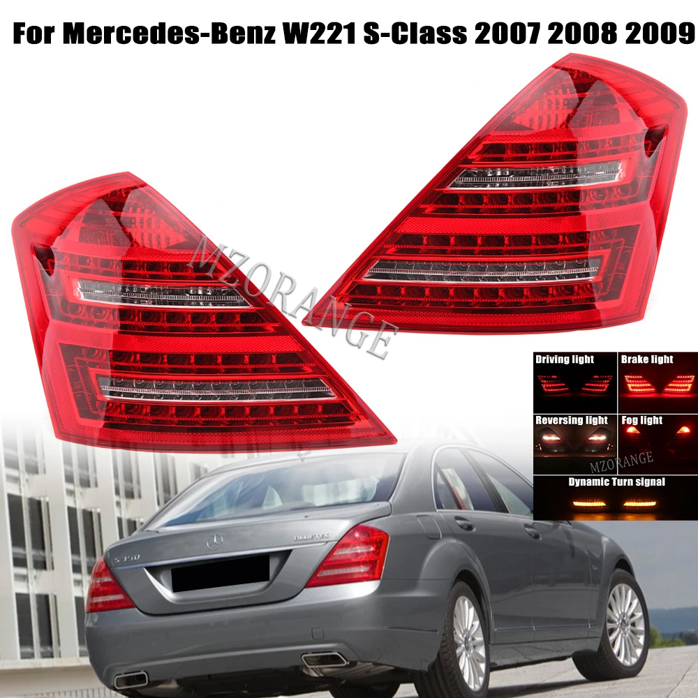 For Mercedes-Benz W221 S-Class 2007 2008 2009 led Tail Light Rear Tail Brake Lights Fog Light Turn Signal Car Accessories