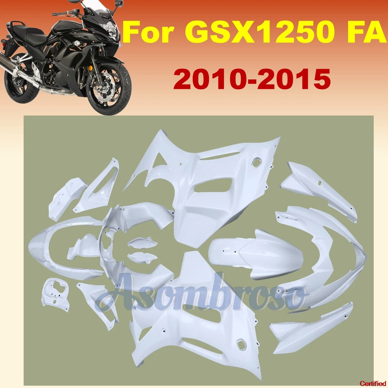 

Fit For GSX1250 FA 2010 2012 2013 2014 2015 Motorcycle ABS Fairing Panel Kit Set GSX 1250 GSX 1250 FA 10-15 Free Custom