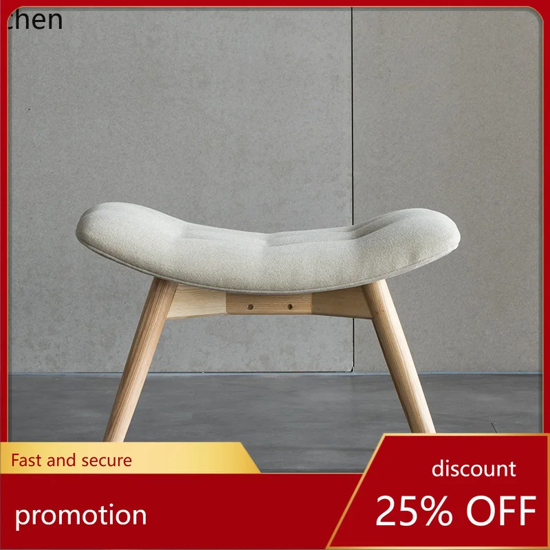 

CZ Simple Modern Shoe Changing Stool Leisure Chair Single Sofa Rocking Chair Solid Wood Fabric Leather Footrest
