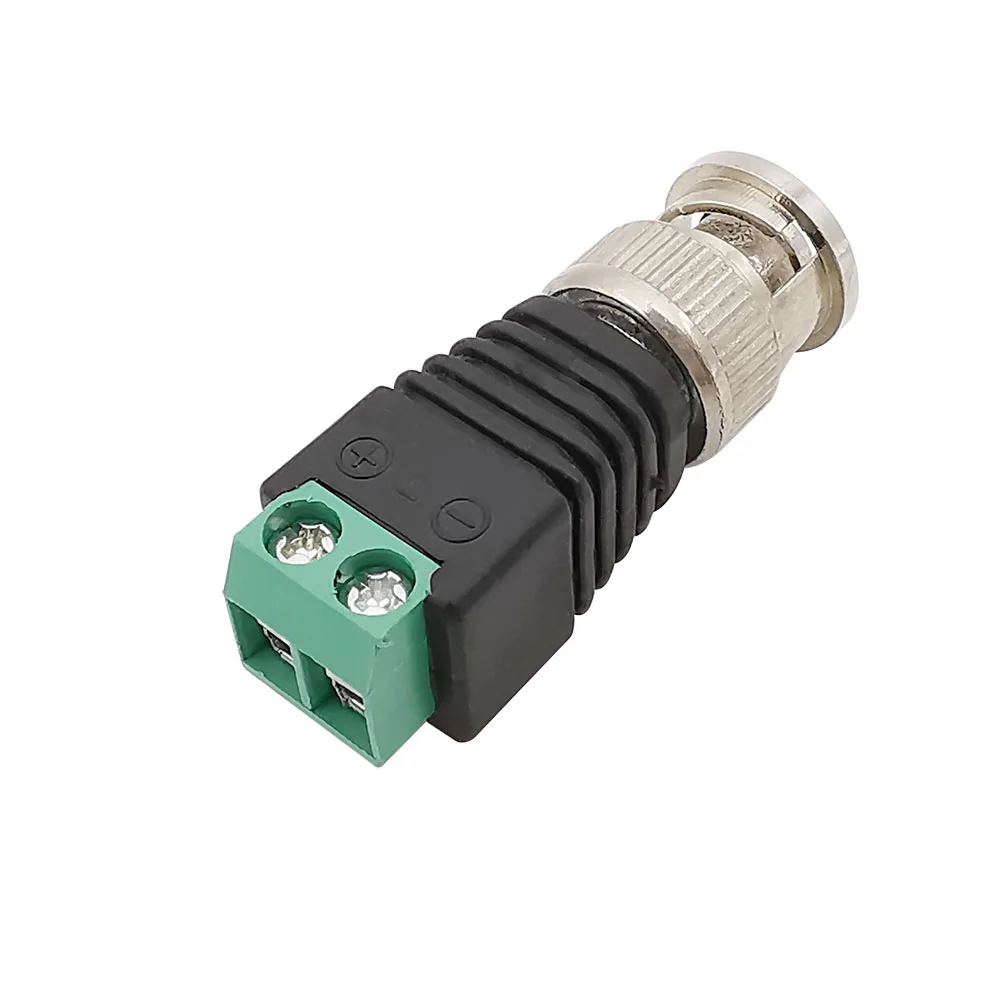 Adaptateur de connecteur de câble sans soudure, prise mâle à bornes à vis BNC, pour caméra vidéo de Surveillance CCTV