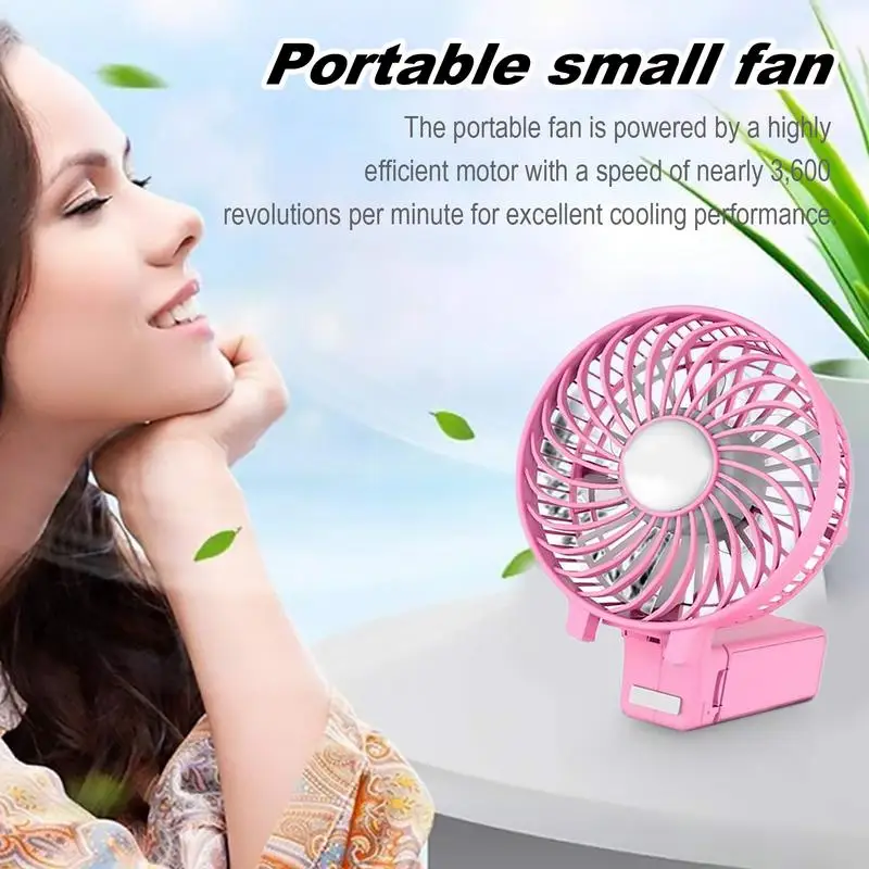 3 Speed Foldable Mini Fan With Intelligent Battery Powered Hand Fan Rechargeable Personal Fan Portable Hand Held Fan For Summers