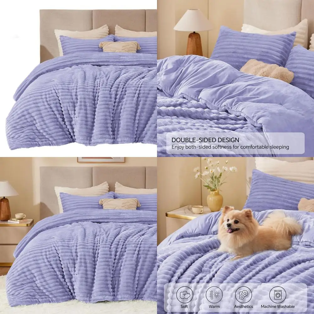 

Ultra-Soft Lavender Bedding Set - Cozy & Warm for Winter with 2 Pillowcases
