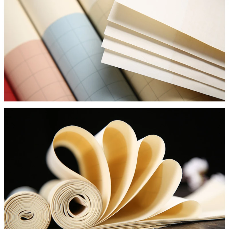 Batik Half-Ripe Xuan Paper Small Regular Script Practice Rice Paper Brush Pen Calligraphy Writing Lattice Rice Paper Papel China