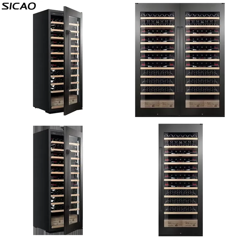 Commercial Upright Wine Cooler Fridge 300 Bottles Champagne Display Rack Large Capacity Wine Refrigerator for Bar Restaurant