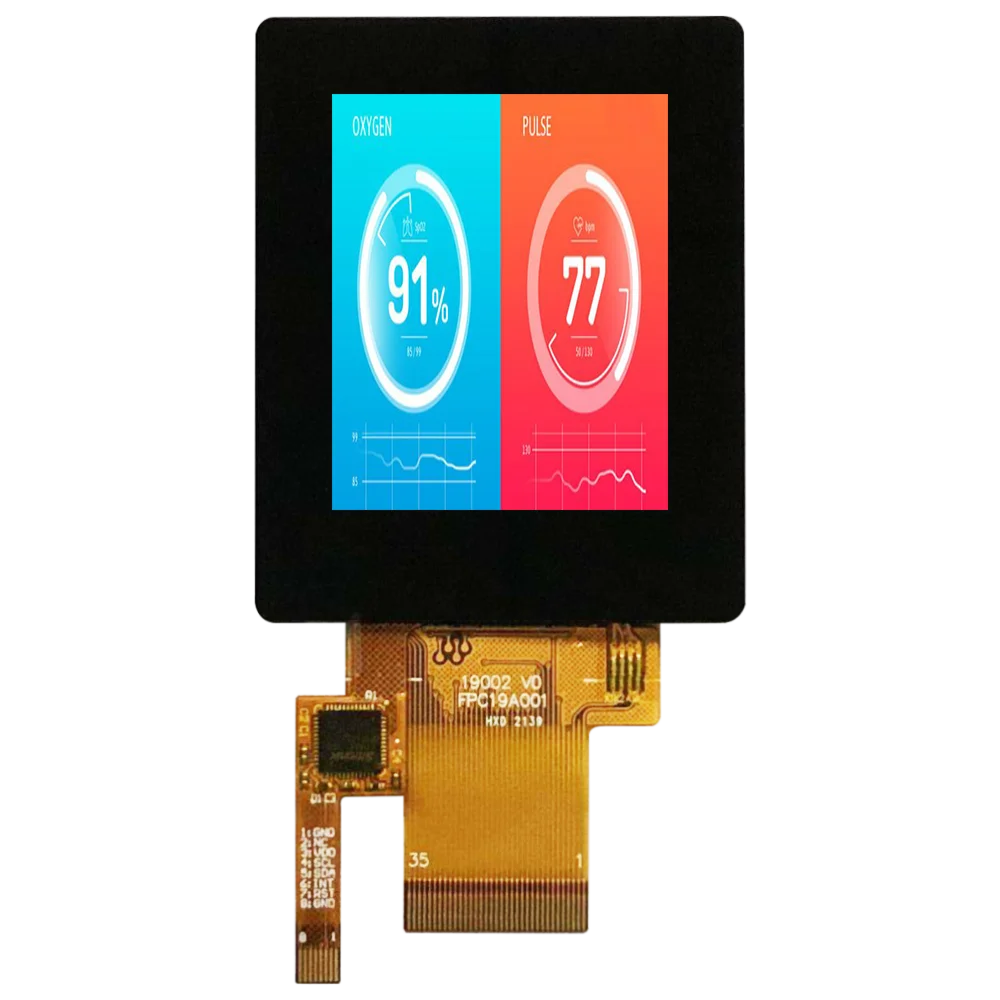 1.9 polegadas 128x160 com controlador ST7735 MCU e interface SPI alto brilho ao ar livre PCAP touch display 1000cd tela LCD