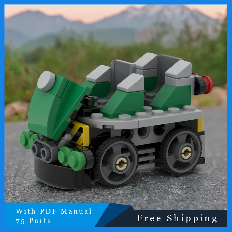 75 pçs criativo velocidade verde automotivo modular moc blocos de construção modelo crianças diy montagem brinquedos educativos presente aniversário