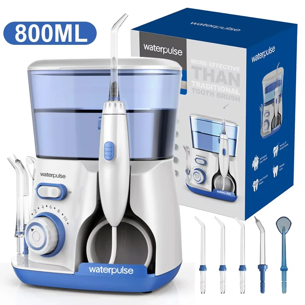 Waterpulse Electric Water Flosser Oral Irrigator, 800ML Large Capacity Dental Water Hygiene Flossing Teeth Cleaner with 5x Tips image 3