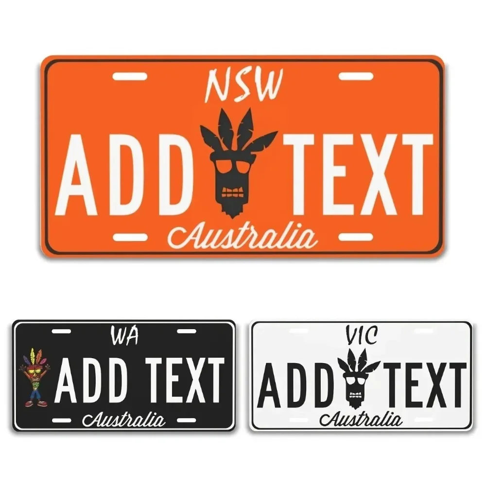 CIFbuy Personalized Colorful Australia WA Totem Plaque,Customizable 2D Flat Metal Home Wall Hanging Ornament Indoor Decor