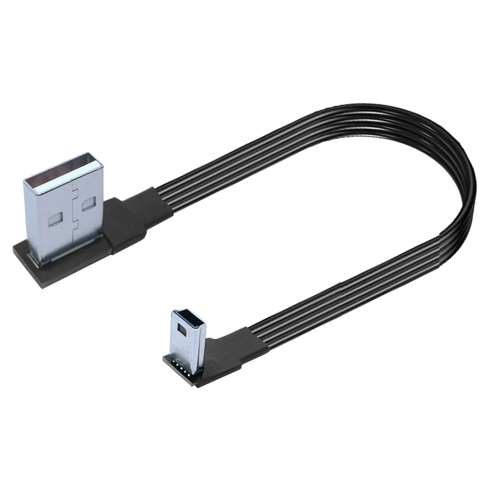 2M 3M USB 2.0-미니 USB 데이터 동기화 케이블 90도 각도 팔꿈치 5 핀 B 남성-남성 0.5m1m 카메라 MP3 용 충전 충전 코드