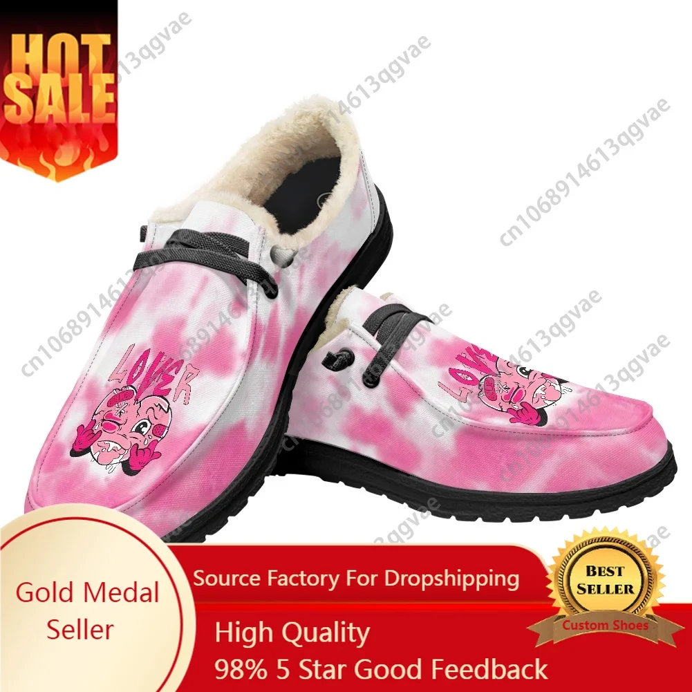 

Pink Loser Lover Pink Drip Heart Casual Shoes Plush Flat Shoe Men Woman Breathable Outdoor Lightweight Footwear Custom Shoe