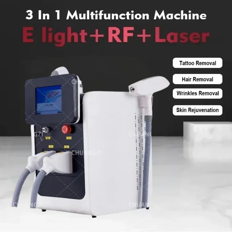 2025 NEW Trend 3 In 1 Portable Multifun ction Beauty Machine Laser Hair Tatoo Removal Machine IPL+RF+Nd Yag Laser Machine