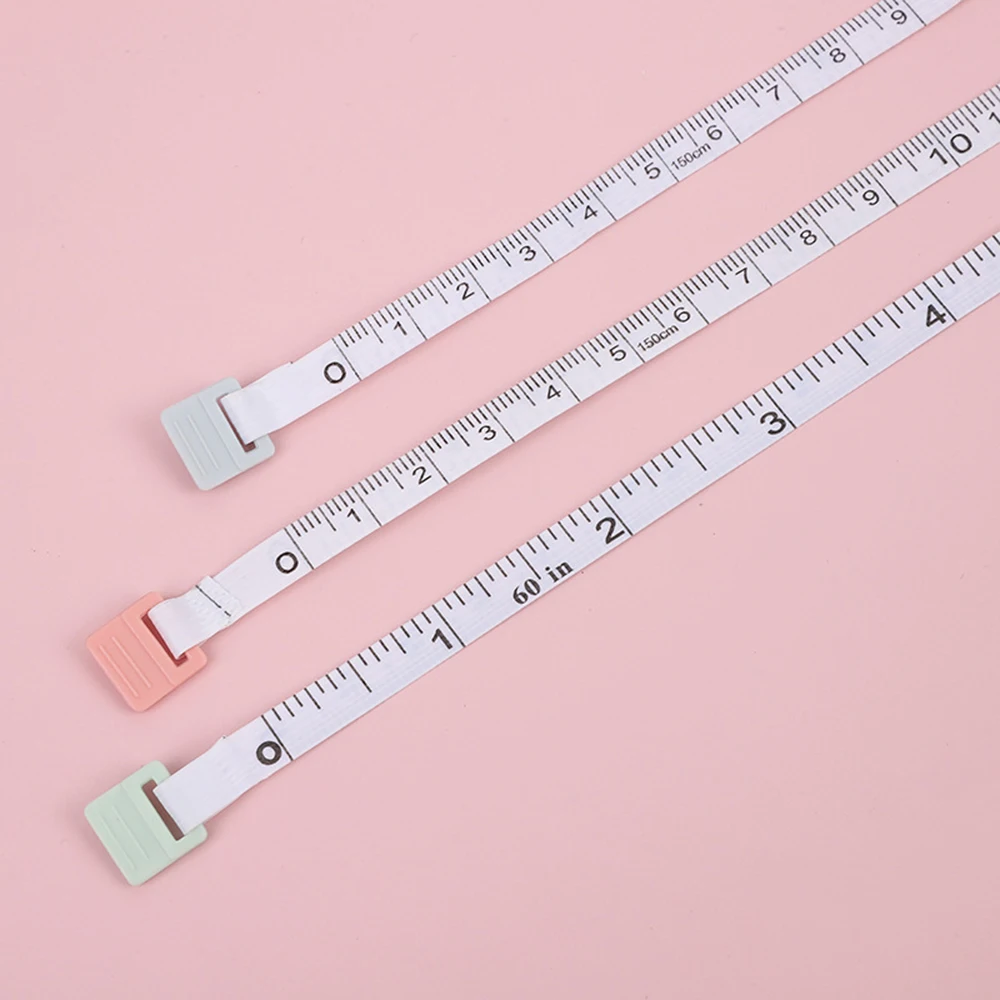 

1PC/15PCS 1.5m Small Tape Measure Portable Student Soft Leather Three Measurement Clothes Automatic Recycling