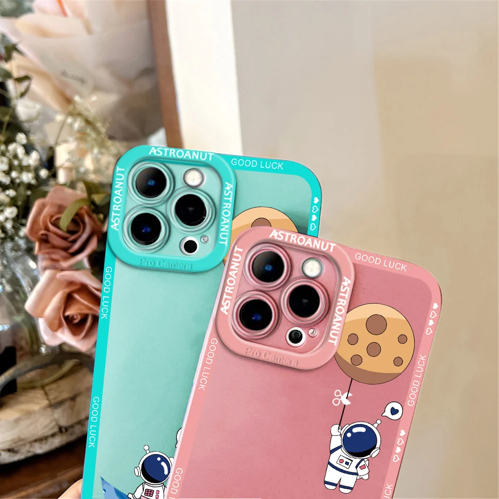 For Samsung Galaxy A7 2018 A750 A6 A9 2018 A70 Cartoon Astronaut Pattern Cover Design Soft Silicone TPU Phone Shockproof Cases