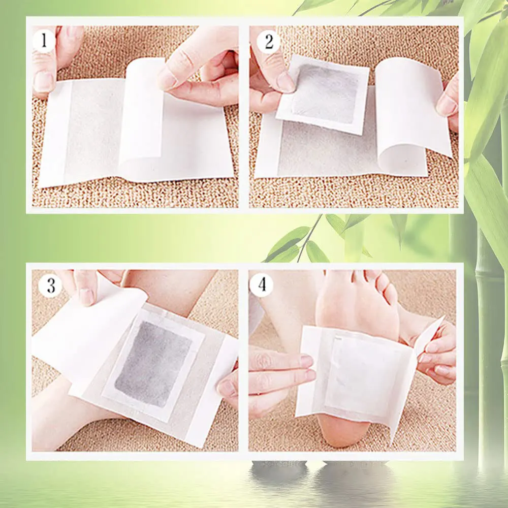 해독 발 패치 수면 개선 스트레스 완화 발 관리 도구 천연 대나무 한약 쑥 발 붙여 넣기 접착 패드