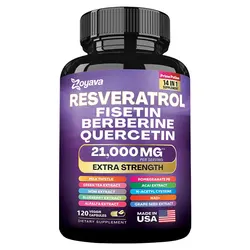 Resveratrol Supplement - Rich in NAD+ Milk Thistle, Berberine, Supports Immune System, Brain Function & Memory, Digestive Health