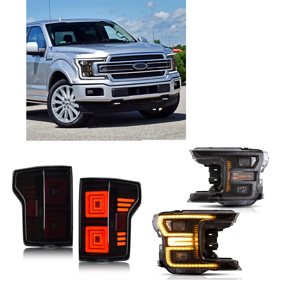 Headlights For Ford F150 2017-Up Tail Lights For Ford F150 2015-19 LED Light Assembly Car Accessories Start-up Animation