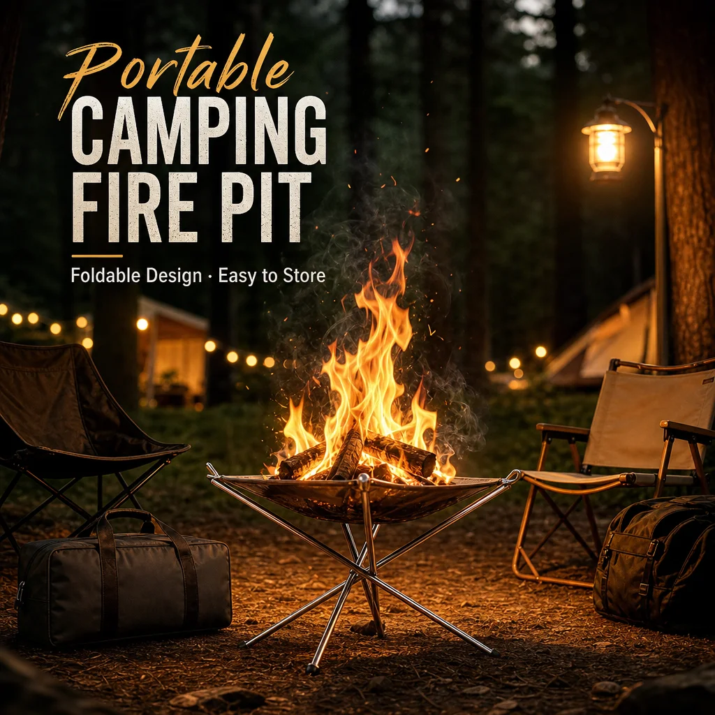 

Portable Outdoor Collapse Fire Pit Durable BBQ Mesh Fireplace Steel Backyard Rack Fire Quick Assembly Net Camping Grill Net