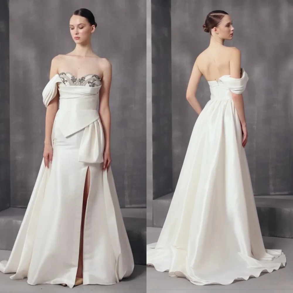 

Длинные платья русалки на одно плечо в китайском стиле с блестками и складками на заказ, высокое качество