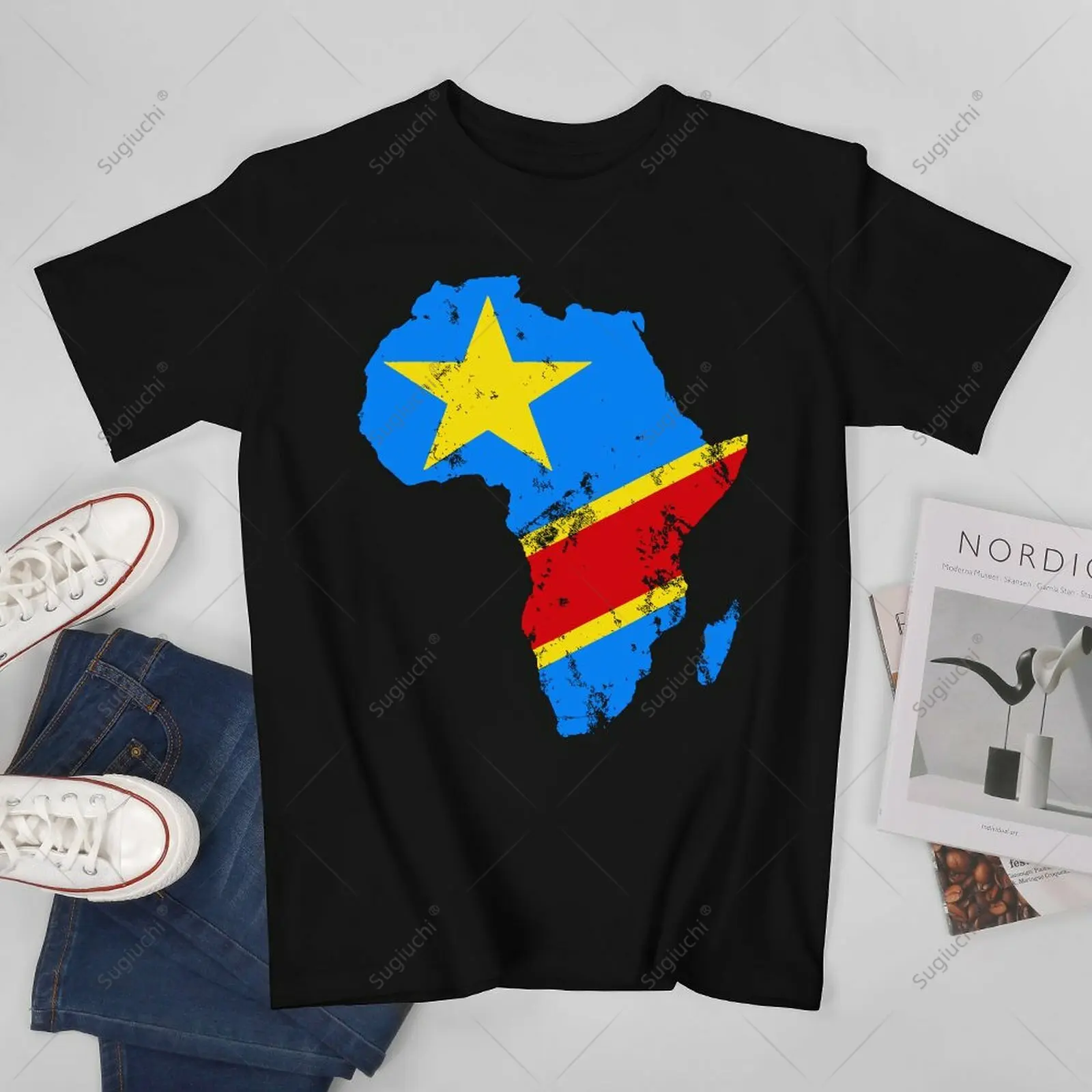 Unisex Men Map of Africa Democratic Republic of Congo Tshirt Tees T Shirts Women Boys 100% Cotton T-Shirt