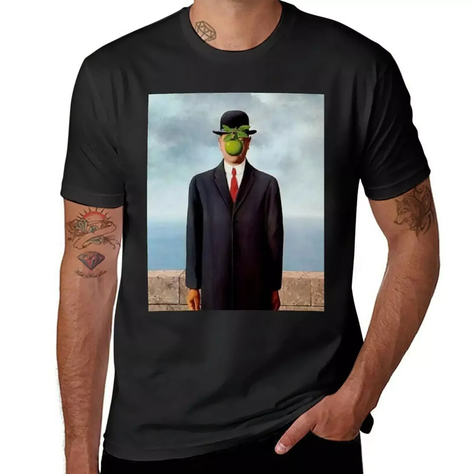 The Son Of Man, by Rene Magritte 1964 T-Shirt tops summer tops men clothes