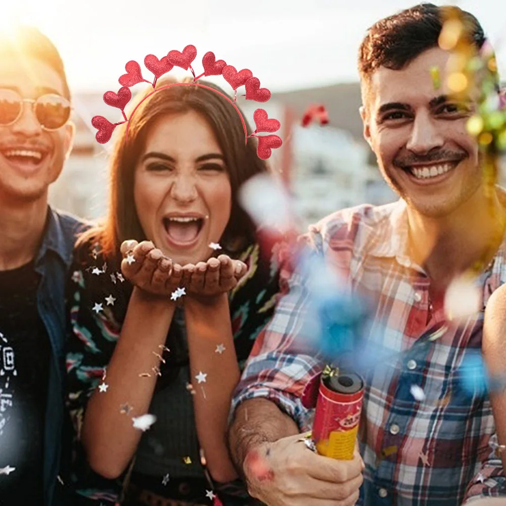 

Heart Headband For Women Love Heart Headwear Valentine'S Day Accessories Party Wedding Hair Decor Boppers