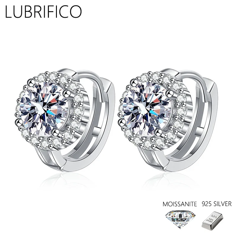 

Серьги-клипсы с муассанитом 5 мм-6,5 мм и подсолнухом, серьги-клипсы из стерлингового серебра 925 пробы с бриллиантами для женщин, изящные ювелирные изделия на свадьбу