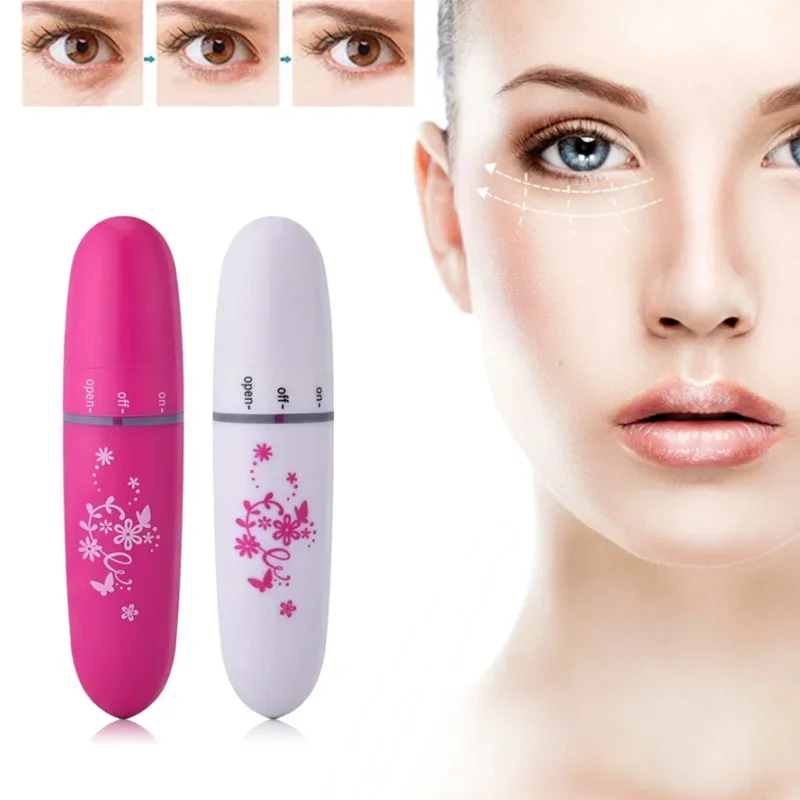 Mini Portable Eye Massage Pen Electric Vibrating Massager Eye Care Beauty Machine To Remove Wrinkles, Dark Circles and Puffiness