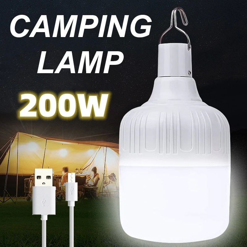 

Портативный перезаряжаемый светодиодный светильник для кемпинга с крючком, уличный фонарь с регулируемой яркостью для палатки, аварийный ночник для пеших прогулок, путешествий, приключений