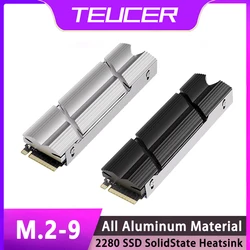 PC/PS5 M2-9용 TEUCER 알루미늄 M.2 2280 SSD 방열판, 양면 방열판, 열 실리콘 패드 포함 솔리드 스테이트 방열판