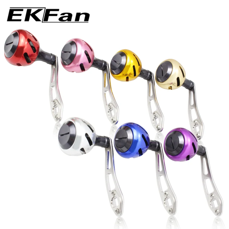 EKFan 87mm Aluminum Alloy Baitcasting Fishing Reel handle 7*4/8*5mm hole for A/S/D Left/Right Hand Universal Lure Reel DIY parts