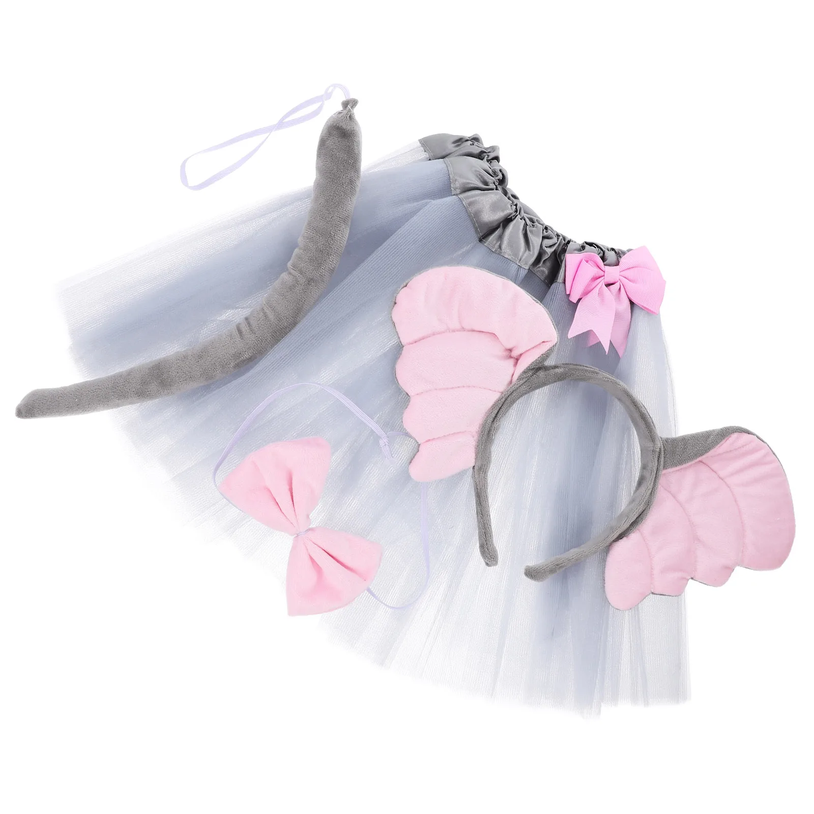 

Elephant Costume Set Kids Clothes Animal Decorative Kit Halloween Cosplay Supplies Headbands Ears Tail Elephant Headband Party