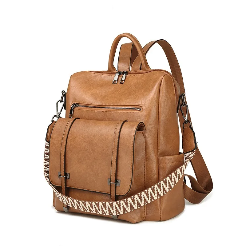 

Женская винтажная сумка через плечо, новый стильный рюкзак двойного назначения из искусственной кожи, большая вместительная дорожная сумка для женщин