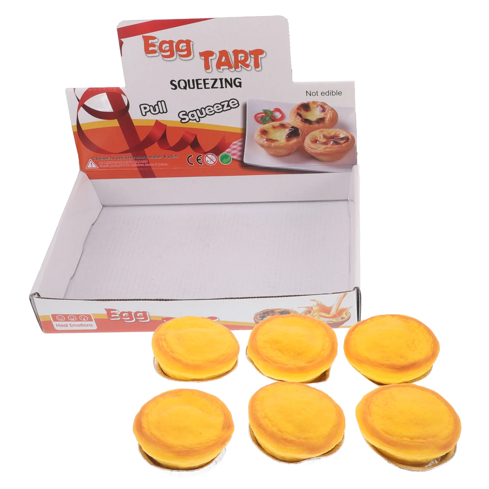 

6Pcs Squeezable Egg Tarts Realistic Fake Desserts for Kids and Adults Stress Relief Fidgets Goodie Bags Birthday Party Favors