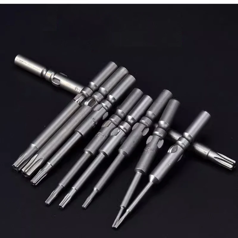 10pcs/lot 60mm/100mm/120mm/150mm length 801 5mm Round Shank Magnetic Torx Screwdriver Bit T3 T4 T5 T6 T7 T8 T10 T15 T20 T25 tool