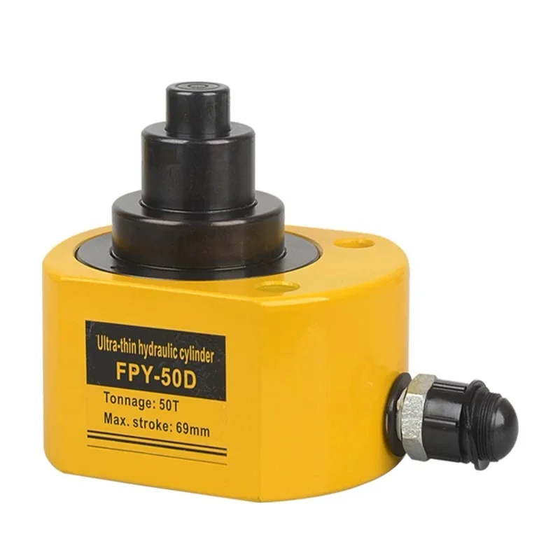 FPY-50D Portable Hydraulic Ram Cylinder Jack Low Profile Multi-Section Stroke Alloy Steel Lifting Tools Manual Pump 50T